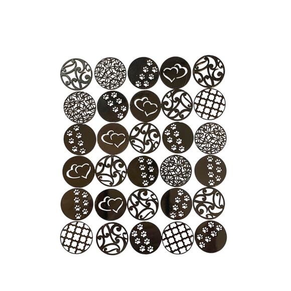 25-Piece Black Metal Circle 22mm Floating Locket Jewelry Making Craft Supplies - Picture 3 of 7